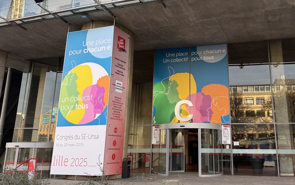 Trichard's tweet photo. Plaisir de retrouver #Lille et d'assister, aux cotés de membres du Secrétariat National de l'@UNSA_officiel, aux travaux du congrès national du @SE_Unsa.

Une place pour chacun.e, un collectif pour tous !

Vive le #SEUnsa !

#CongrèsSEUnsa #UNSA #Lille2025 🩵 https://t.co/exCCDaMru6