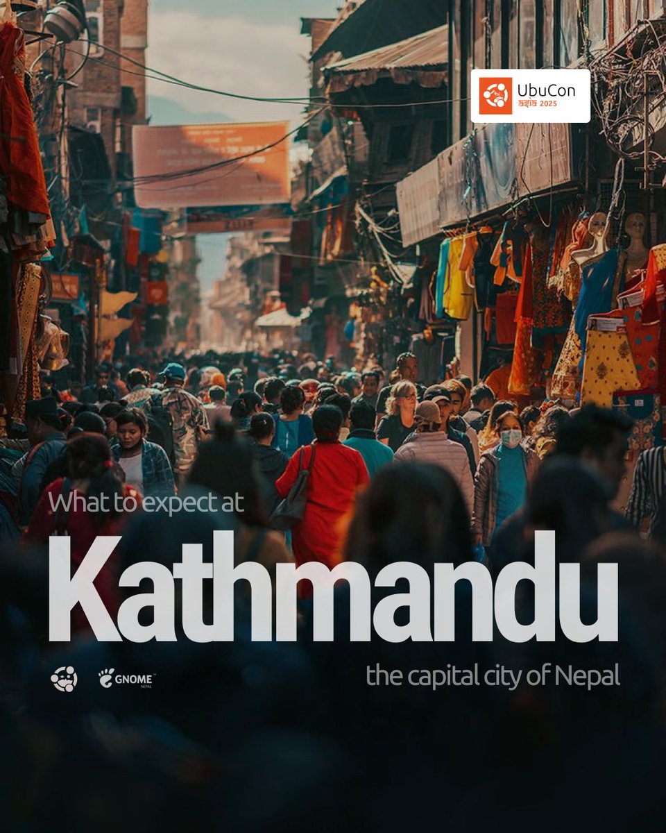 UbuConAsia's tweet photo. 🗺️ Curious about Kathmandu? Swipe right/stay tuned for our insider's guide to sacred temples, buzzing markets, and Himalayan 

Join us this September in Ubucon Asia 2025

https://t.co/92PK37RA8M

#UbuConAsia2025 #Kathmandu #OpenSourceAdventure #Nepal #Ubuntu #VisitKathmandu2025 https://t.co/CJxDdtys71