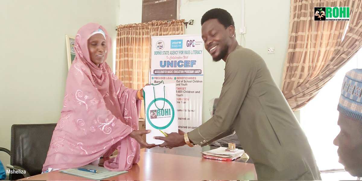 nigeria_rohi's tweet photo. We're grateful for the opportunity to have such a meaningful discussion with the State Agency for Mass Education Borno State! We're energized by our shared commitment to fighting illiteracy and to implement the strategies we developed together. Let's build a brighter future! https://t.co/HI0ejULe7t