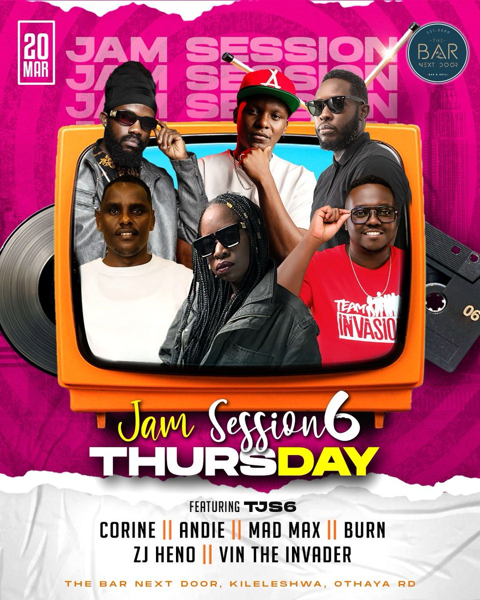 maxradio99's tweet photo. T O N I G H T!
Bangers only
📍 @BarNextDoorKe Kileleshwa
#TJS6 https://t.co/SZ6wxxXPtz