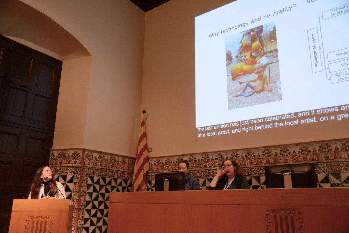 Vanessa Gumier (Universitat Jaume I) examined neutrality in the AD of Valencian ninots, comparing synthetic and human voices.

🎤 Her study offers insights into how voicing choices shape cultural accessibility.

#ARSAD2025