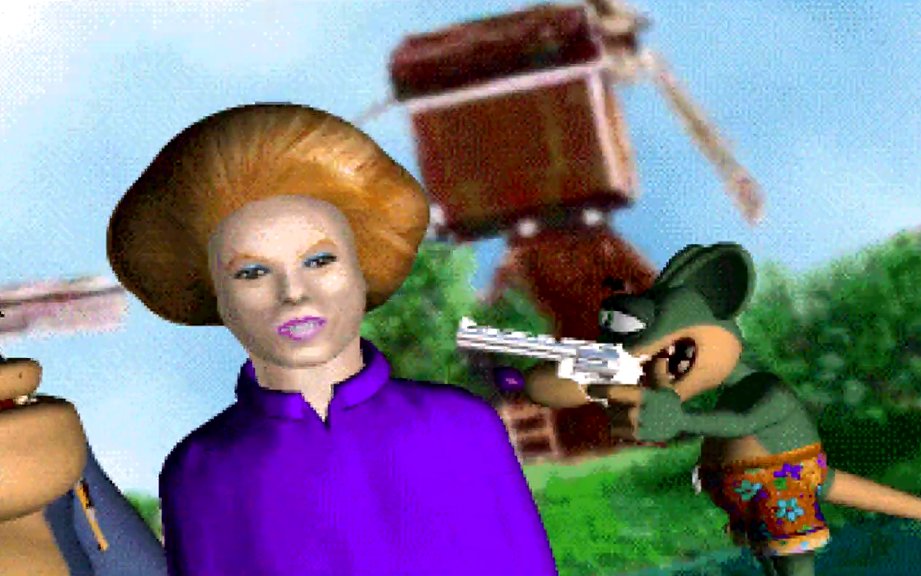 So out of nostalgic curiosity, was checking some ancient Dutch educational games. One of the Red Cat games had this fun intro sequence where the little muppet characters hold a Magnum revolver in our (then) queen's face. I'm so proud.
Do your homework kiddies, or else!