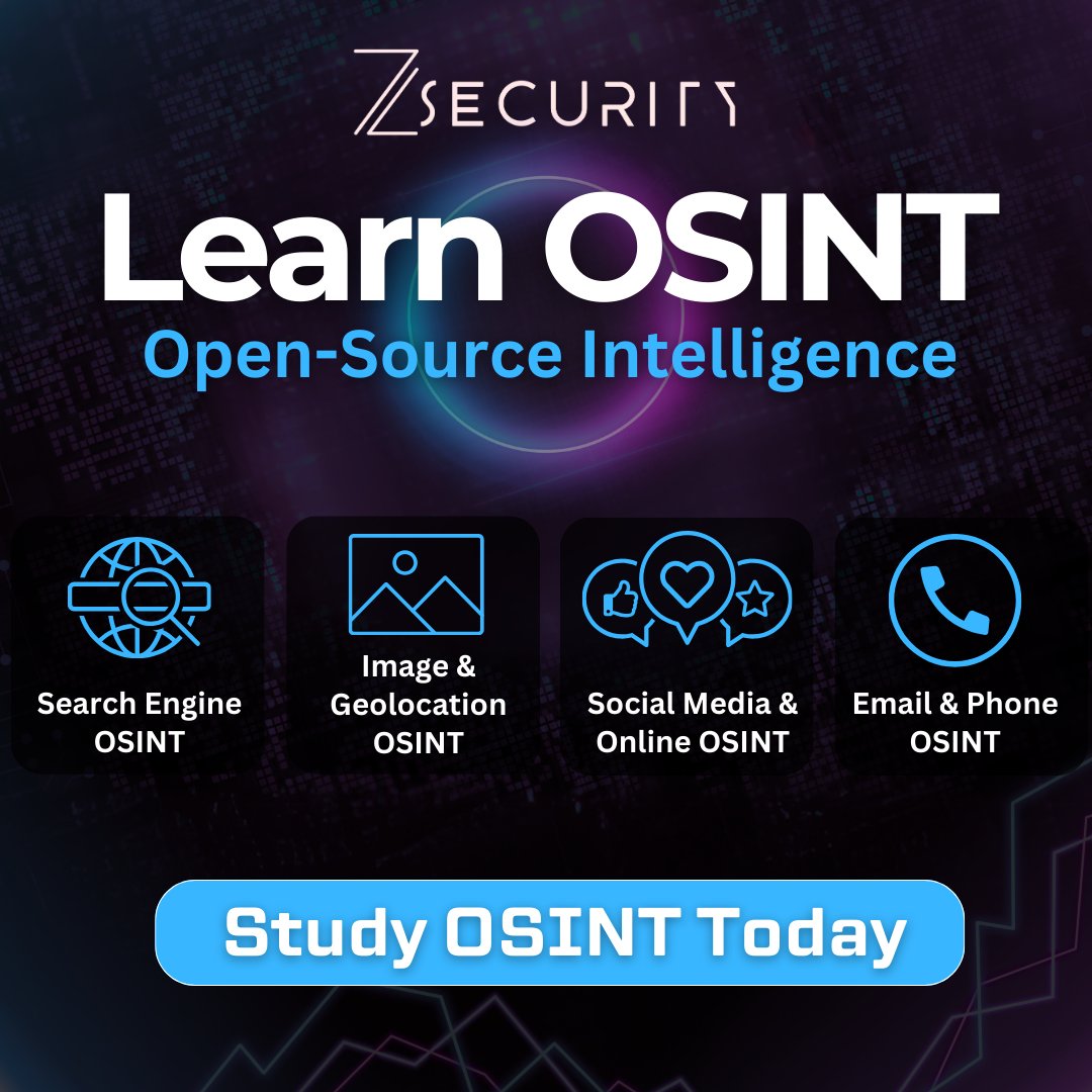 Learn OSINT (Open-source Intelligence) From Scratch - New Course!

🔗 Check out the new course: zsecurity.org/courses/learn-…

Learn how to use OSINT to discover emails, passwords, online accounts, locations, phone numbers and much more | No Prior Knowledge Required.
✅People OSINT