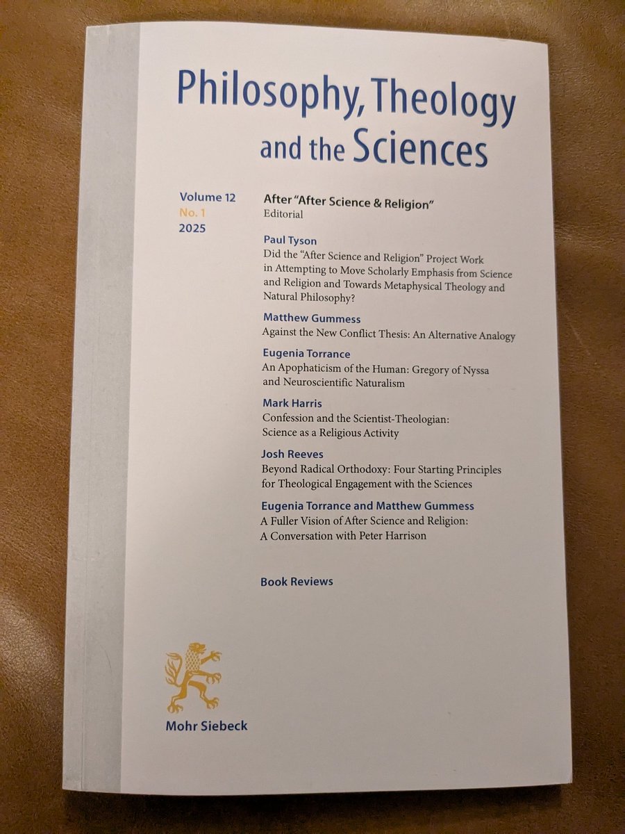 Just arrived.  Special issue on "After Science and Religion". Has an interview with me, and a review of Some New World.