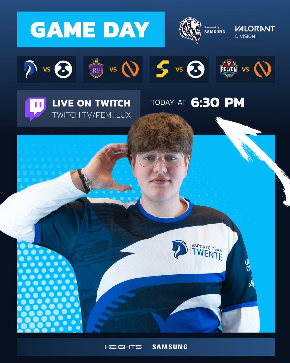 POP Esports Masters (@pem_lux) on Twitter photo Valorant - Championship Day 2!
⏰ Tonight at 6:30 PM on Twitch. IT’S GONNA BE MASSIVE! 🔥🔥
🔗 Twitch.tv/pem_lux
On the menu 🍽️ :
⚡️ <a href="/EsportsTwente/">Esports Team Twente</a> vs. <a href="/Snooze_Esports/">SNOOZE Esports</a>
⚡️ <a href="/RoyalFamilyLu/">Royal Family eSports</a> vs. <a href="/Dynasty_nl/">Dynasty</a>
⚡️ <a href="/SikoEsports/">Siko</a> vs. <a href="/Snooze_Esports/">SNOOZE Esports</a>
⚡️ <a href="/RelyOnEsports/">RelyOnEsports</a> vs. <a href="/Dynasty_nl/">Dynasty</a> Valorant - Championship Day 2!
⏰ Tonight at 6:30 PM on Twitch. IT’S GONNA BE MASSIVE! 🔥🔥
🔗 Twitch.tv/pem_lux
On the menu 🍽️ :
⚡️ <a href="/EsportsTwente/">Esports Team Twente</a> vs. <a href="/Snooze_Esports/">SNOOZE Esports</a>
⚡️ <a href="/RoyalFamilyLu/">Royal Family eSports</a> vs. <a href="/Dynasty_nl/">Dynasty</a>
⚡️ <a href="/SikoEsports/">Siko</a> vs. <a href="/Snooze_Esports/">SNOOZE Esports</a>
⚡️ <a href="/RelyOnEsports/">RelyOnEsports</a> vs. <a href="/Dynasty_nl/">Dynasty</a>