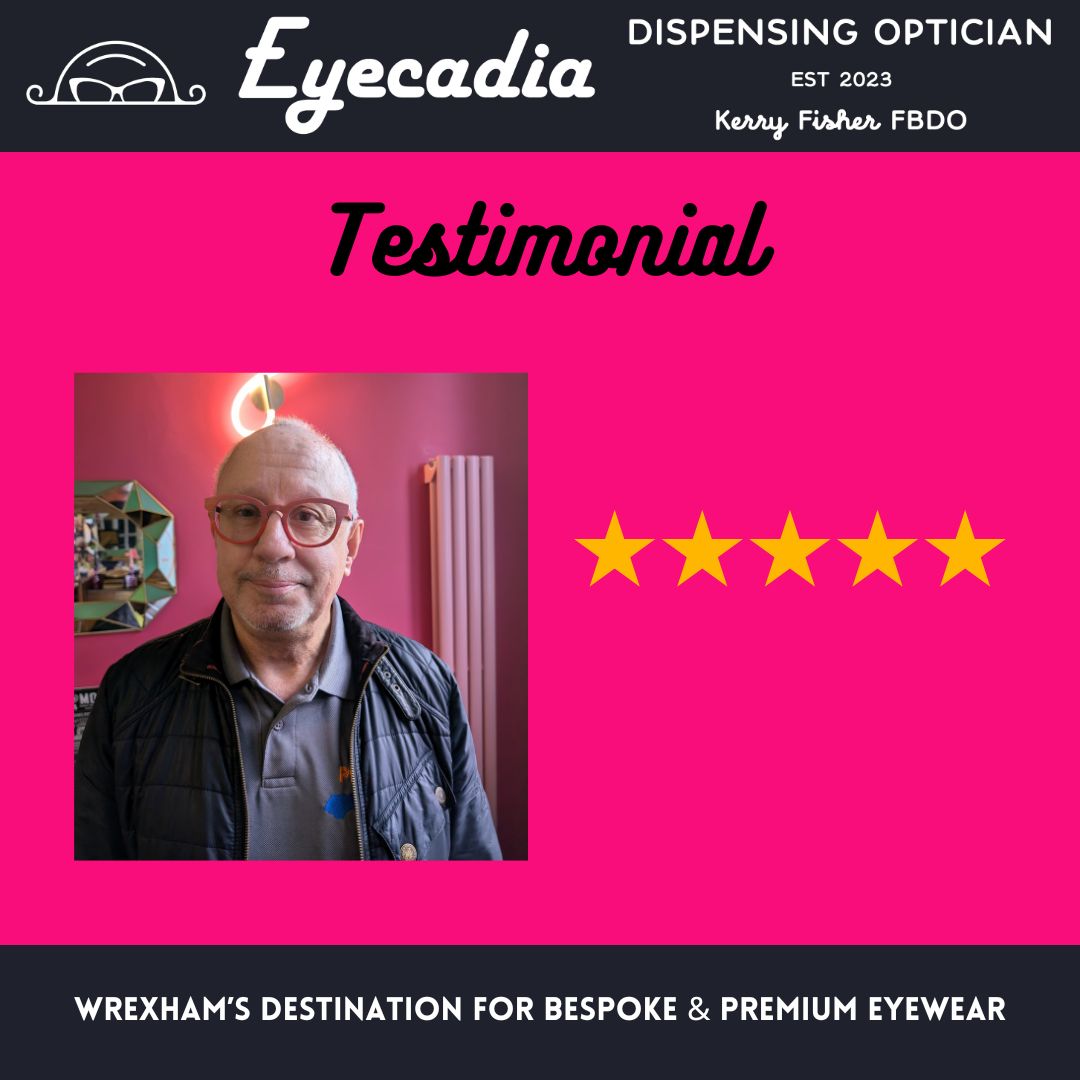 eyecadia's tweet photo. ⭐ Customer Testimonial! ⭐
Pete, thank you for the amazing Google review and your continued support.
Want to design your own? Head over to https://t.co/VYuuzfew1E to learn more 😎
#Eyecadia #BespokeGlasses #WrexhamBusiness https://t.co/ec4F8k3Um1