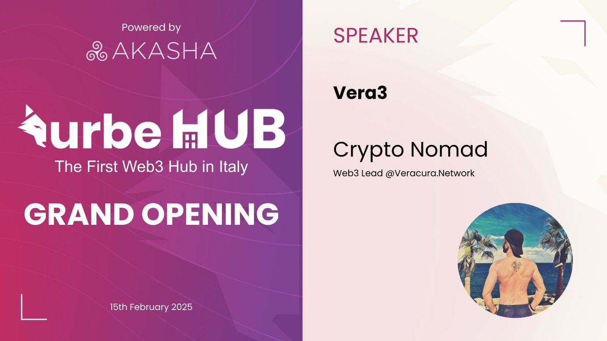 Bridging web3 and positive impact... 

At the Urbe Hub Grand Opening, @xcrypotnomad web3 lead at veracura.network and pm at <a href="/anmlsc/">animalsocialclub</a>, shares his and <a href="/v_era3/">Vera3</a>'s vision about the great potential of blockchain tech and web3 innovative models to tackle global challenges 

🎥