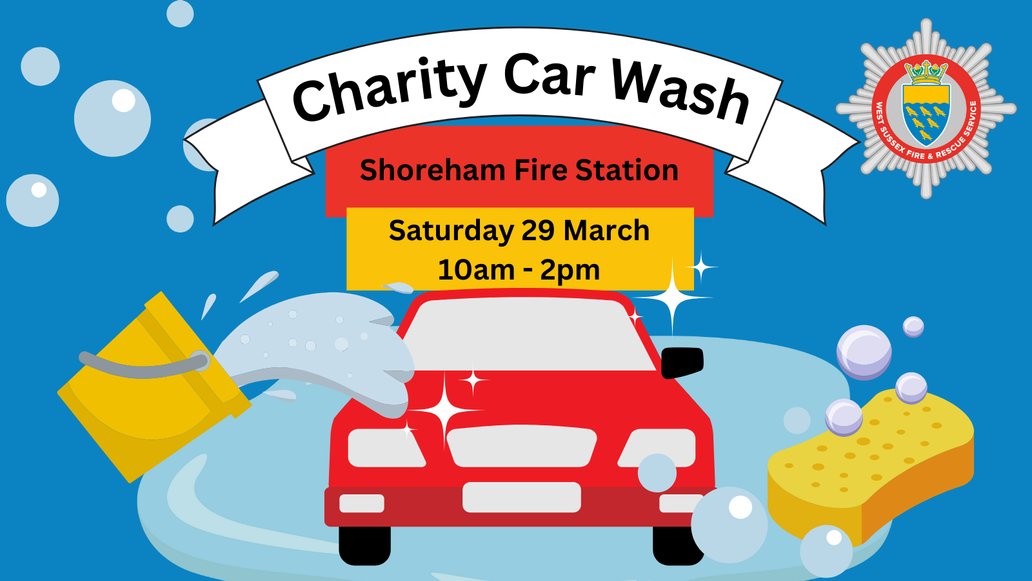 Shoreham Fire Station is holding a charity car wash on Saturday 29 March, 10am - 2pm, in aid of the Fire Fighters Charity.

Please come along and support! 🧽 🚗
