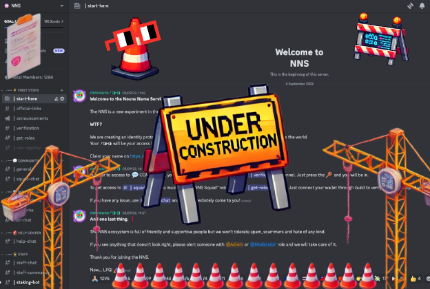 GM ⌐◨-◨ 

Our Discord renovation is almost completed 🚀

By the end of the week, we’re launching a new Discord:
⌐◨-◨ A directory for all things NOGS 
🗳️ A key space for governance discussions
🎟️ A structured hub for the Noggles Club Raffles
🔊 A more active communication
