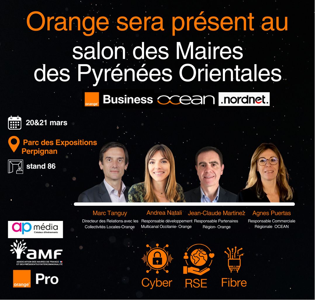 📣 Élus locaux, décideurs publics, RDV les 20 &amp; 21 mars au Salon des Maires des Pyrénées-Orientales à Perpignan.
Au programme :
- solutions cyber-risques,
- transition au THD
- renforcement de la politique RSE.
🔗 Inscription : urlr.me/PQ2Yfd
#Collectivités #innovation