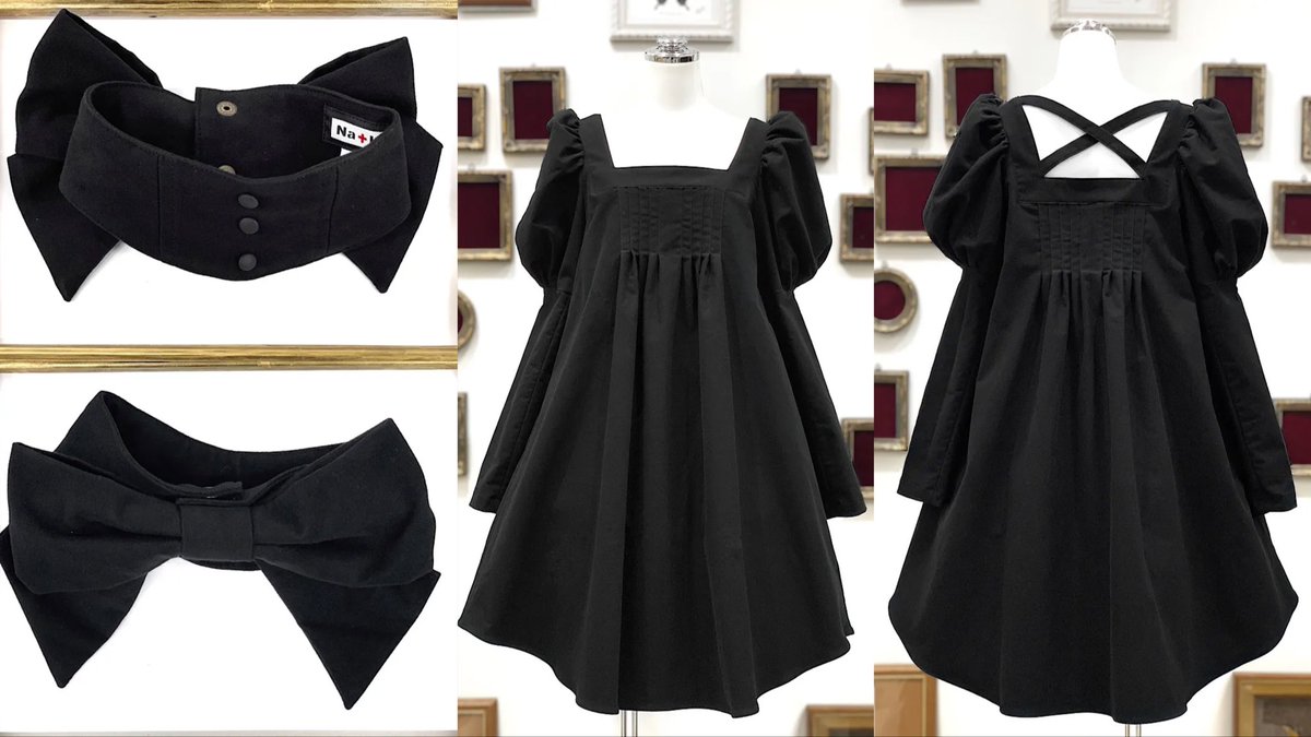 Na+H パフスリーブワンピース Na+H 再入荷】 Rustパフスリーブワンピースset (ブラック)◇hm 49,500