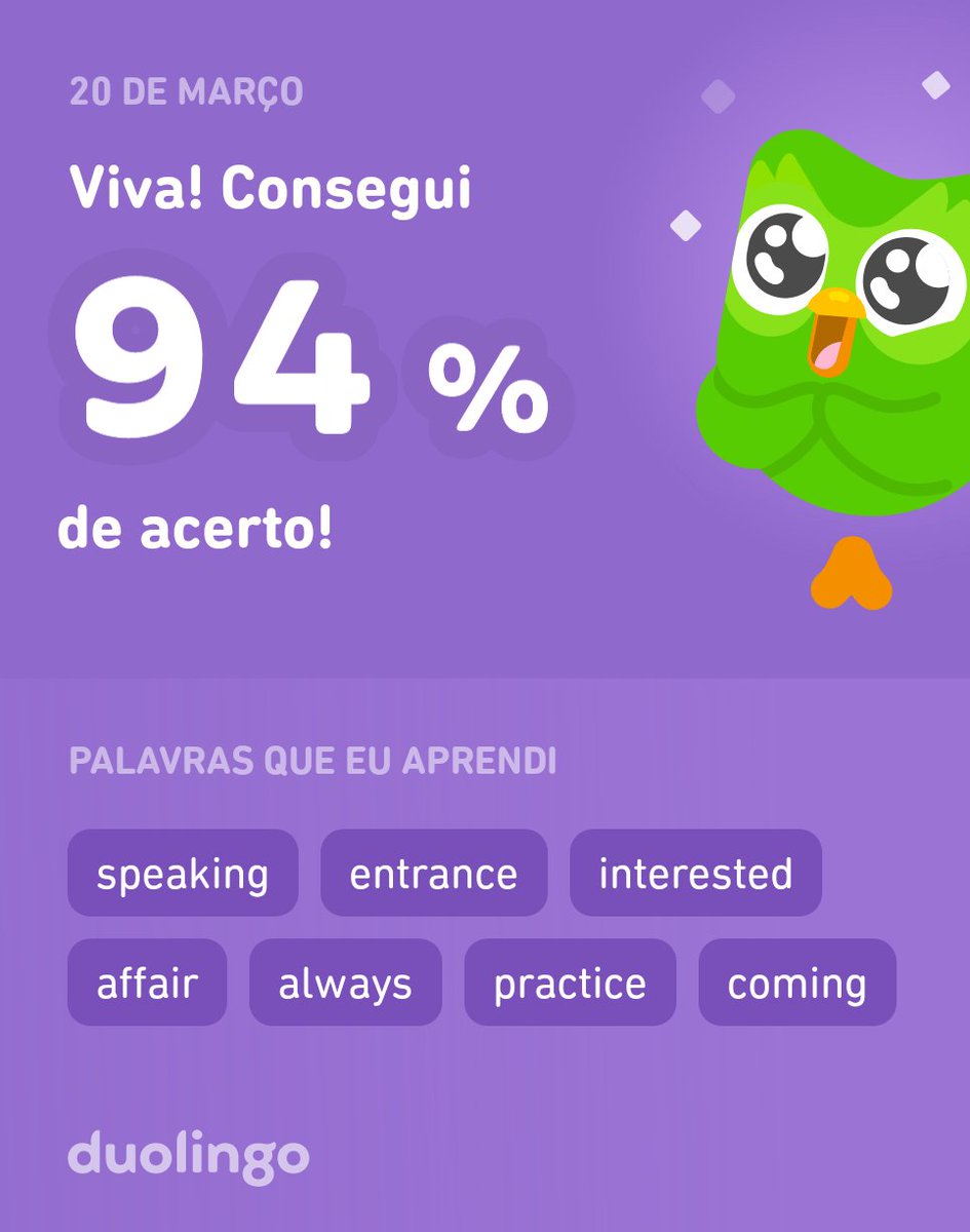 PROFAMS's tweet photo. Estou aprendendo inglês no Duolingo! É grátis, divertido e eficaz. https://t.co/3s0BbcKS3p