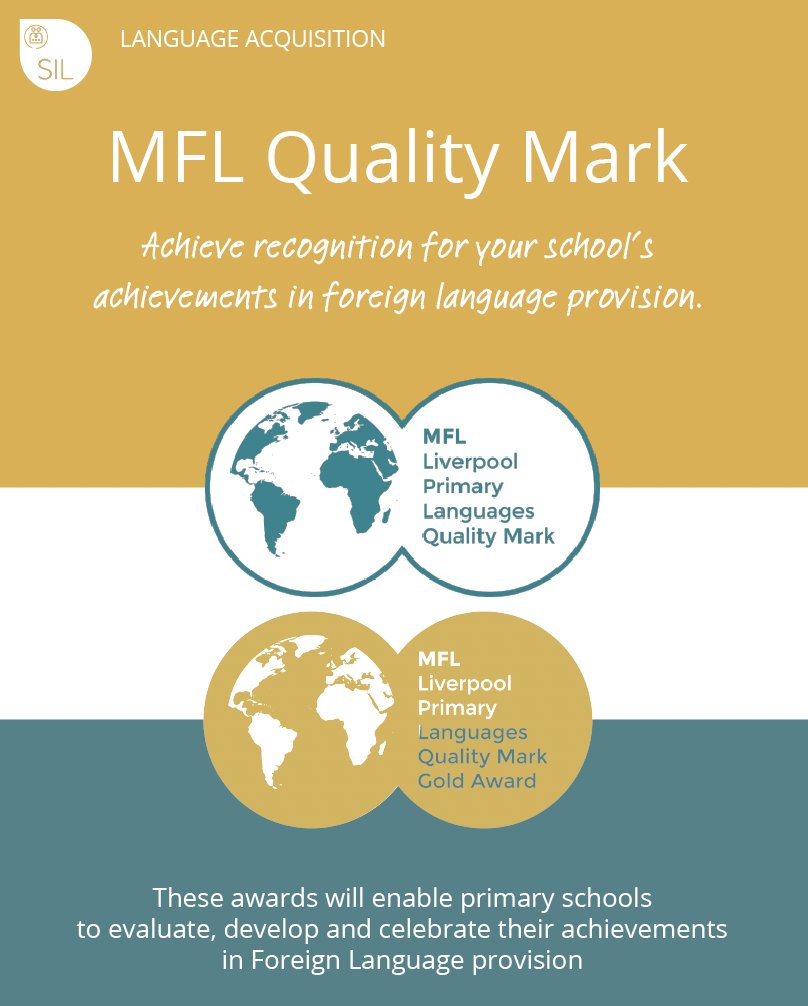 SIL Language Acquisition Service (@sil_languages) on Twitter photo Join our programme to recognise and reward your primary school for excellent practice in key areas, such as strong leadership, teaching and learning, and assessment. It also paves the way to achieve national requirements at KS2 level.
schoolimprovementliverpool.co.uk/Products-MFLQM
#MFLQM #qualitymark Join our programme to recognise and reward your primary school for excellent practice in key areas, such as strong leadership, teaching and learning, and assessment. It also paves the way to achieve national requirements at KS2 level.
schoolimprovementliverpool.co.uk/Products-MFLQM
#MFLQM #qualitymark