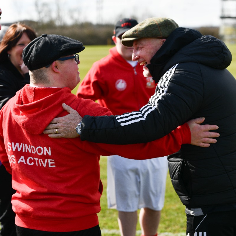Official_STFC's tweet photo. Tomorrow is #WorldDownSyndromeDay, and this weekend we are dedicating our fixture against Accrington Stanley to Swindon Down's Syndrome Group ❤️

We welcomed Lane and Oliver to the training ground last week to meet Ian Holloway and the first team. 

@WorldDSDay | @swindondowns