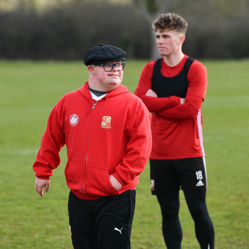 Official_STFC's tweet photo. Tomorrow is #WorldDownSyndromeDay, and this weekend we are dedicating our fixture against Accrington Stanley to Swindon Down's Syndrome Group ❤️

We welcomed Lane and Oliver to the training ground last week to meet Ian Holloway and the first team. 

@WorldDSDay | @swindondowns
