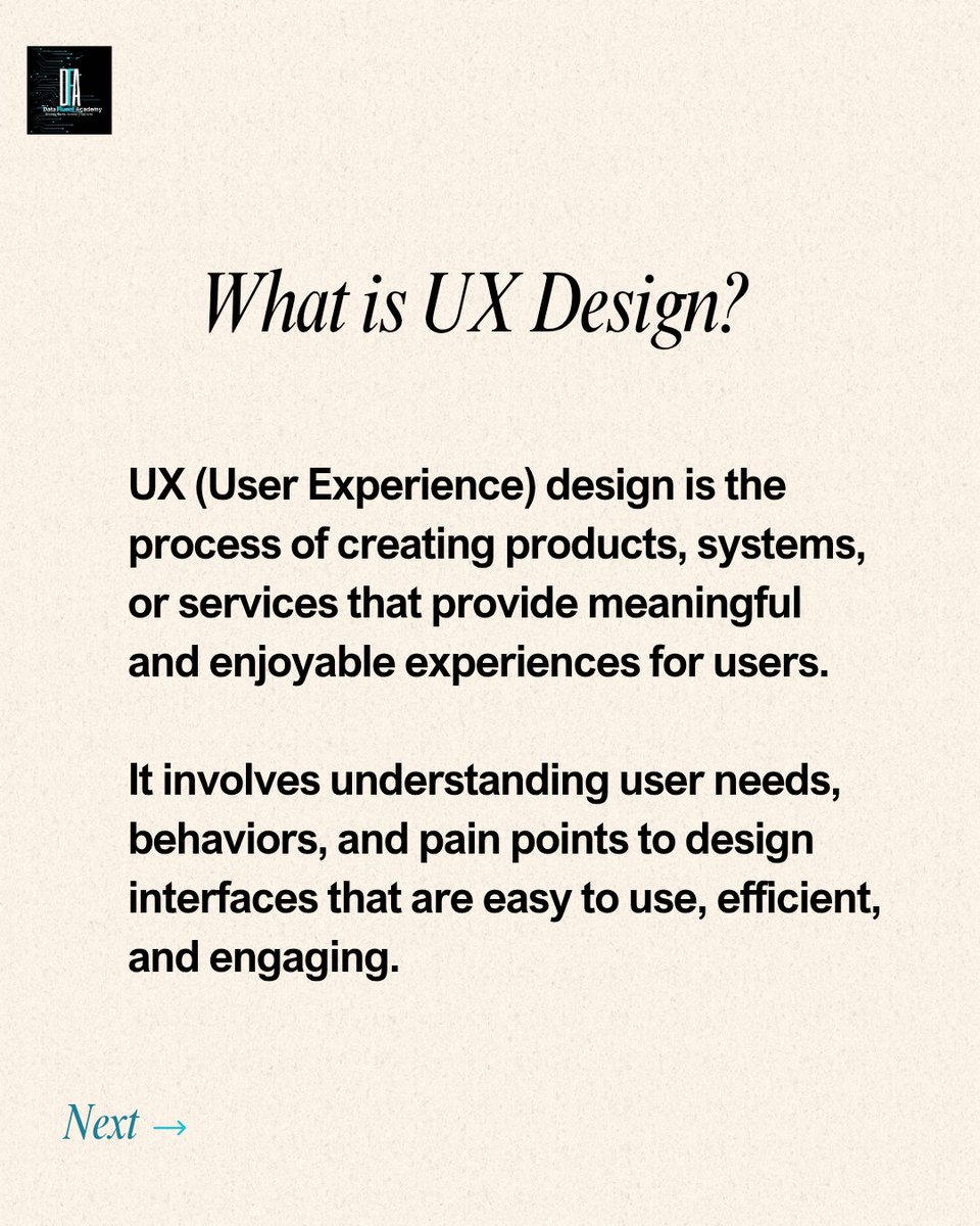 datafluent_acad's tweet photo. Becoming a UX Designer  is about mastering user research, design tools, and problem solving while building a strong portfolio. Want to become a UX Designer this Year? 
Send a DM to get started: 08131637601 https://t.co/iKkTJUdLho
