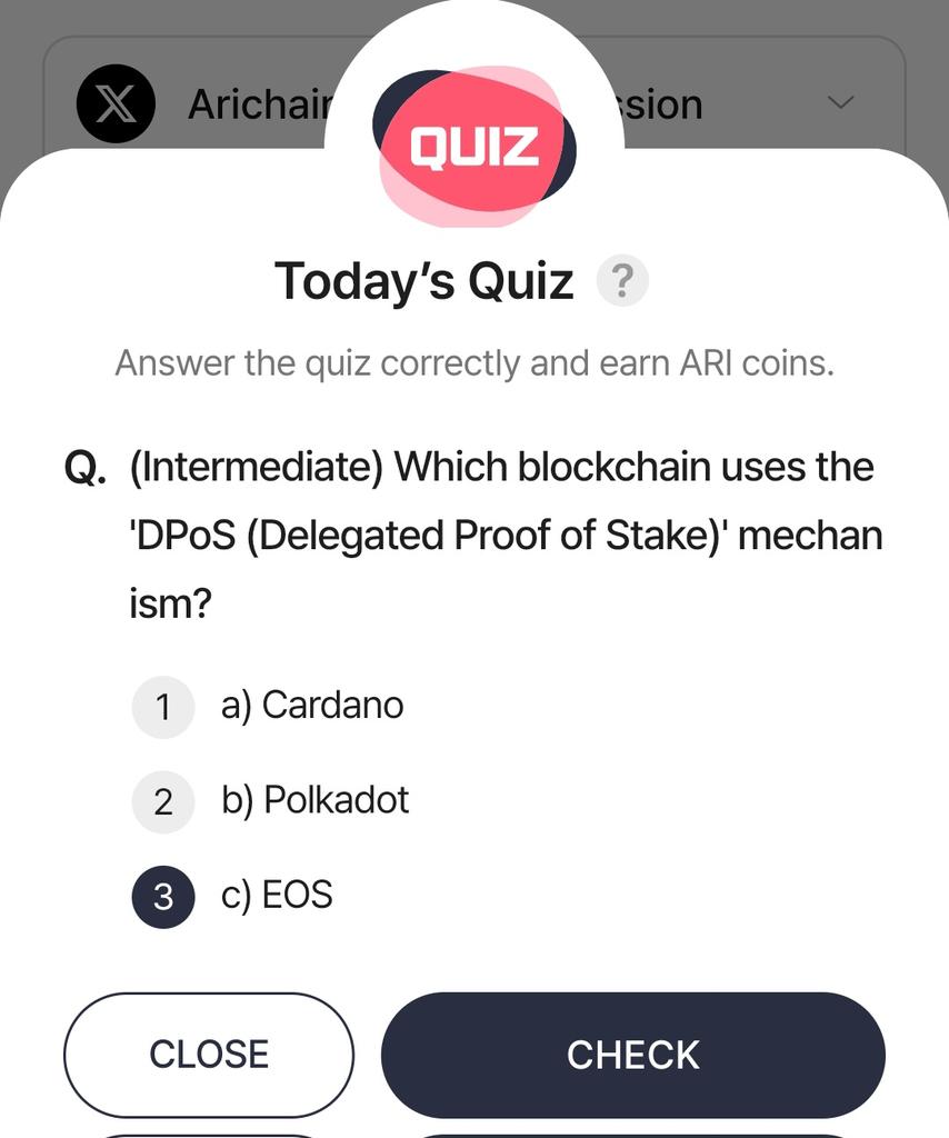 AriChain Testnet Wallet Quiz 🔥
📅 Date: 20/03
Mainnet &amp; Airdrop in Q2/2025
🎁 Reward: 10 $ARI

🎯 Claim Your Daily Rewards
📥 Download Ari Wallet - Google Play/ Apple store 

✨ Invite Code for 50 $ARI: 67d85eb221b8c