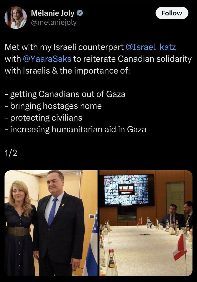 KavitaAlguMD's tweet photo. Will #GenocideJoly ever condemn Katz and the Israeli government? 

This posting was made after the @CIJ_ICJ found it plausible that 🇮🇱 is committing genocide. @MarkJCarney https://t.co/DYfLfKjmLk