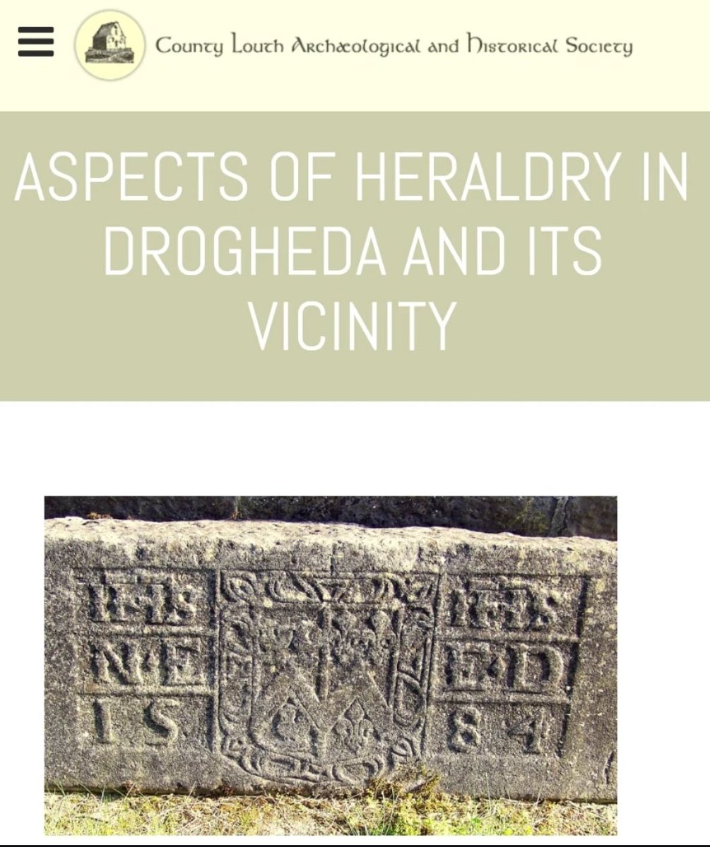 Our first Spring lecture for 2025 will take place tomorrow evening (March 20th) at 7pm.
Zoom link can be found here;
clahs.ie/events/aspects…

This lecture will be presented by Séamus Bellew and is titled Aspects of Heraldry in Drogheda and its Vicinity.