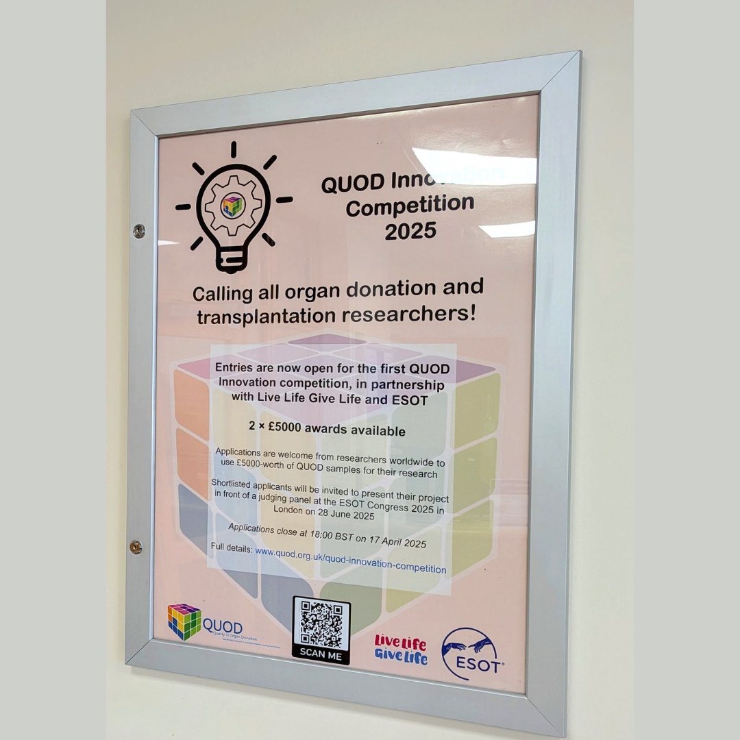 Bodleian Health Care Libraries (@bodleianhcl) on Twitter photo The QUOD initiative facilitates research into organ donation & transplantation. Check out their display at the Cairns Library (JR Academic Centre) and/or sign up for their new innovation competition.
quod.org.uk/quod-innovatio…
<a href="/OxfordMedSci/">Medical Sciences</a> <a href="/OUHospitals/">OUH</a> <a href="/InQuod/">QUOD - Quality in Organ Donation</a> The QUOD initiative facilitates research into organ donation & transplantation. Check out their display at the Cairns Library (JR Academic Centre) and/or sign up for their new innovation competition.
quod.org.uk/quod-innovatio…
<a href="/OxfordMedSci/">Medical Sciences</a> <a href="/OUHospitals/">OUH</a> <a href="/InQuod/">QUOD - Quality in Organ Donation</a>