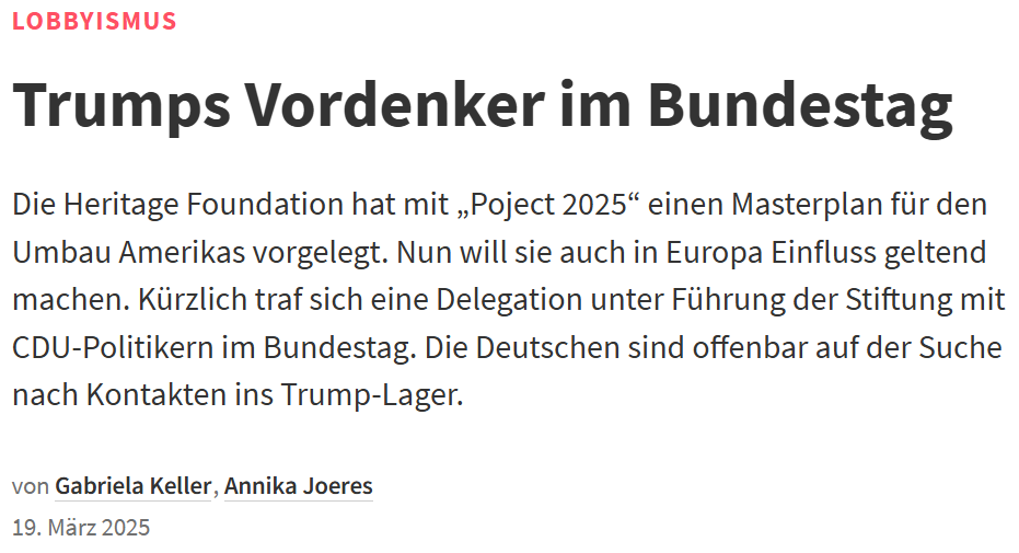 Die Union hat nicht nur eine Moskau-Connection, sondern auch eine MAGA- und Ungarn-Connection. Warum sind eigentlich viele der Leute, die sich (zu Recht) über die Moskau-Connection der SPD empört haben, jetzt so auffallend still?