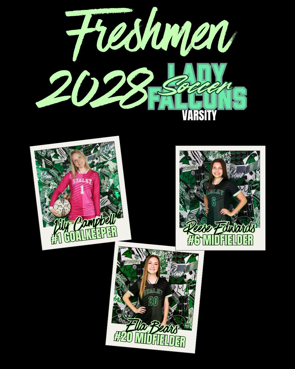 Staley Girls Soccer Fans (@staleysoccerfan) on Twitter photo Get to know your Lady Falcons Varsity <a href="/staleysoccer/">Staley HS Soccer</a> team - The Freshmen!
Follow⬇️
<a href="/LILYCAMPBELL23/">Lily Campbell</a> <a href="/Ella_Bears116/">Ella Bears</a>
<a href="/N2SportsStaley/">N2Sports Staley</a> <a href="/SHSFalcons/">Staley High School</a> <a href="/HSSoccerKC/">SoccerKC</a> <a href="/hssckc/">HSSCKC</a> <a href="/metrosports_mk/">Metro Sports MoKan</a> <a href="/MOSoccerCoach/">MOSoccerCoach</a> <a href="/MOSoccerGuy/">Missouri Soccer Guy ⚽️🎙️</a> Get to know your Lady Falcons Varsity <a href="/staleysoccer/">Staley HS Soccer</a> team - The Freshmen!
Follow⬇️
<a href="/LILYCAMPBELL23/">Lily Campbell</a> <a href="/Ella_Bears116/">Ella Bears</a>
<a href="/N2SportsStaley/">N2Sports Staley</a> <a href="/SHSFalcons/">Staley High School</a> <a href="/HSSoccerKC/">SoccerKC</a> <a href="/hssckc/">HSSCKC</a> <a href="/metrosports_mk/">Metro Sports MoKan</a> <a href="/MOSoccerCoach/">MOSoccerCoach</a> <a href="/MOSoccerGuy/">Missouri Soccer Guy ⚽️🎙️</a>