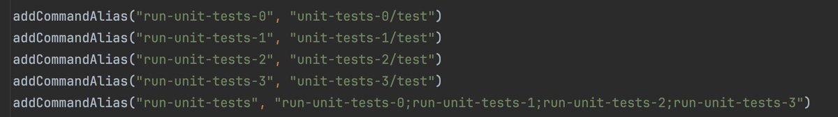 guizmaii's tweet image. This is how you divide your CI time by `n` (here 4) with some sbt magic 🔥🚀
🙂