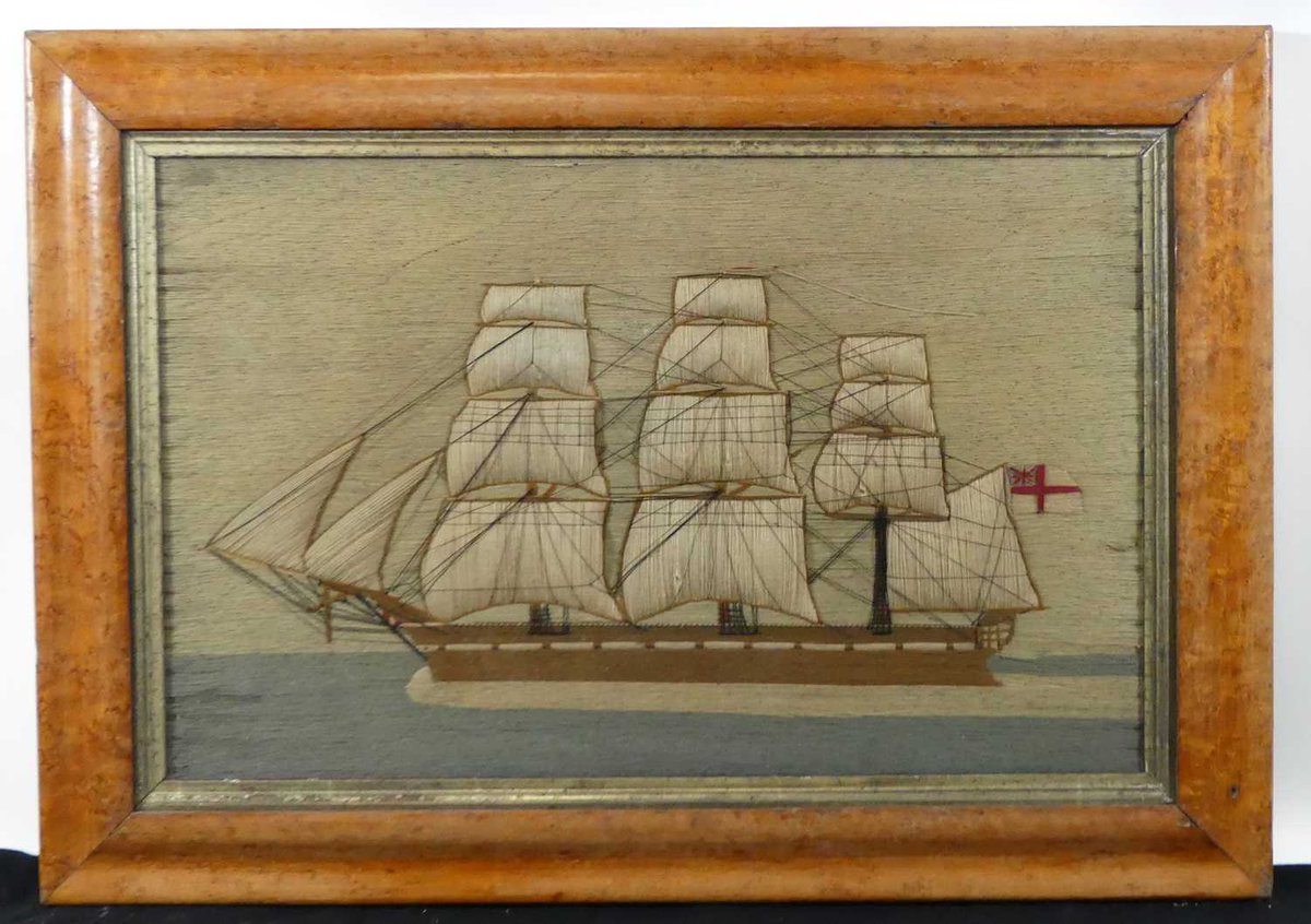 LacyScottKnight's tweet image. A productive way to spend those long months at sea, and a souvenir of the time spent aboard - I love this collection of 19th century sailor's woolworks coming up at auction on Saturday shorturl.at/Qh5xC