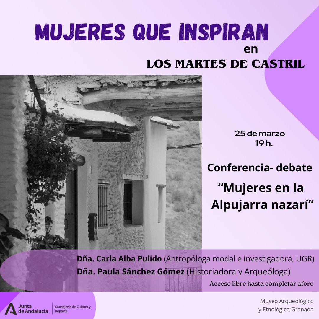 Musarqgranada's tweet photo. El próximo martes, para cerrar el ciclo Mujeres que inspiran, tendremos una conferencia- debate a partir de "Mujeres en la Alpujarra nazarí"(CEHVAL): un documental que pone en valor el papel de las mujeres durante el siglo XIII. Nos acompañarán sus directoras. ¡NO TE LO PIERDAS! https://t.co/FVRLbzvFqR