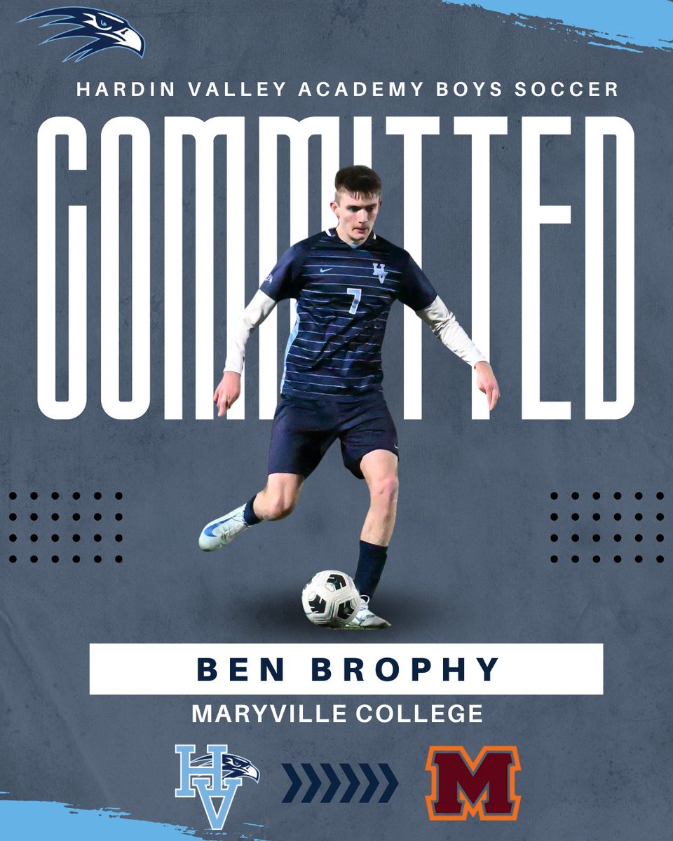 Hardin Valley Academy Boys Soccer (@hva_boyssoccer) on Twitter photo Congratulations to Ben Brophy for his commitment to play soccer at Maryville College!
#GoHawks #boyssoccer #family #Classof2025
<a href="/mcscotsmsoccer/">Maryville College Men's Soccer</a> <a href="/OneKnoxSC/">One Knoxville Sporting Club</a> <a href="/HVAAthletics/">Hardin Valley Athletics</a> <a href="/HVA_AD_HAWKS/">WyattHVA</a> <a href="/HVAHawks/">Hardin Valley Academy</a> <a href="/BMBrophy23/">Ben Brophy</a> Congratulations to Ben Brophy for his commitment to play soccer at Maryville College!
#GoHawks #boyssoccer #family #Classof2025
<a href="/mcscotsmsoccer/">Maryville College Men's Soccer</a> <a href="/OneKnoxSC/">One Knoxville Sporting Club</a> <a href="/HVAAthletics/">Hardin Valley Athletics</a> <a href="/HVA_AD_HAWKS/">WyattHVA</a> <a href="/HVAHawks/">Hardin Valley Academy</a> <a href="/BMBrophy23/">Ben Brophy</a>
