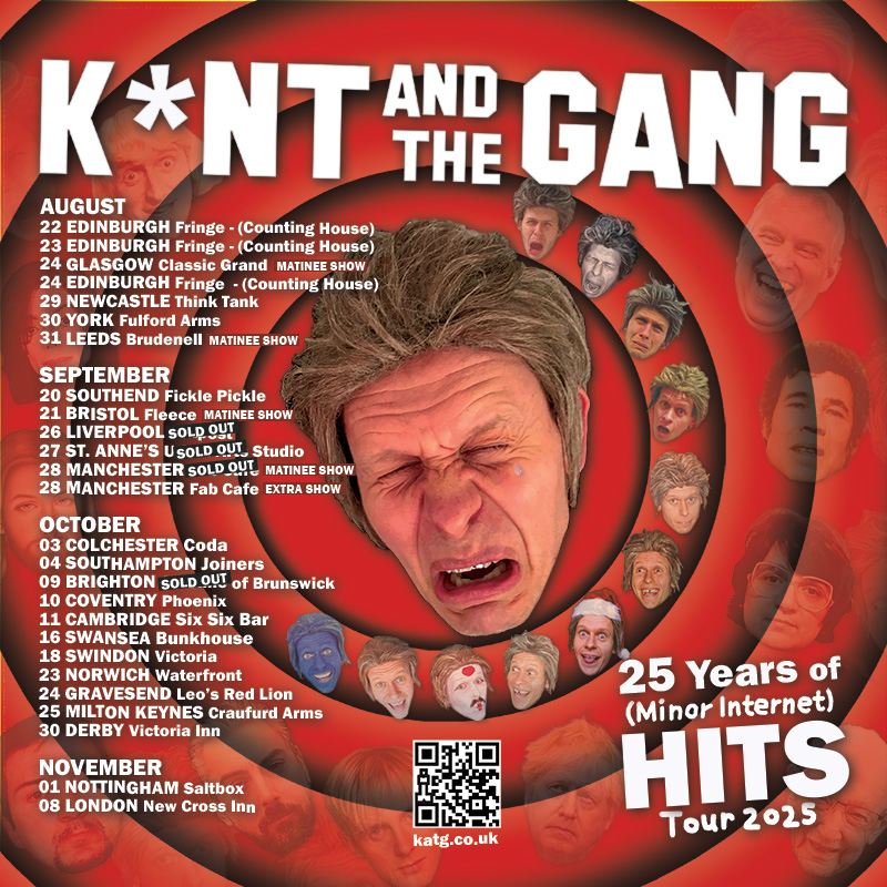 4 dates sold out already - Don't be a kunt and miss out!
Tickets: katg.co.uk