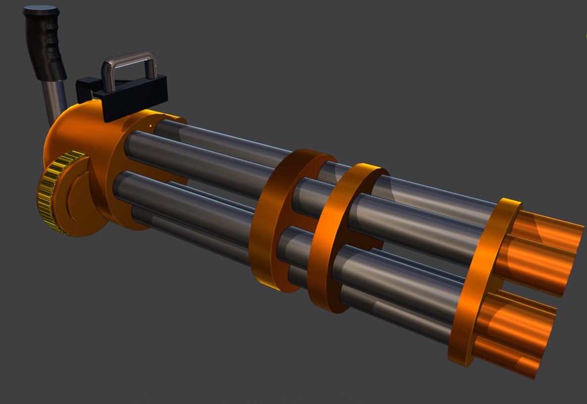 1Thekingoflords's tweet photo. Finished my first minigun model on Blender as a beginner! 🔫 Slowly but surely improving my 3D skills! #Blender #3DModel  #Minigun #Roblox https://t.co/169II5WJnK