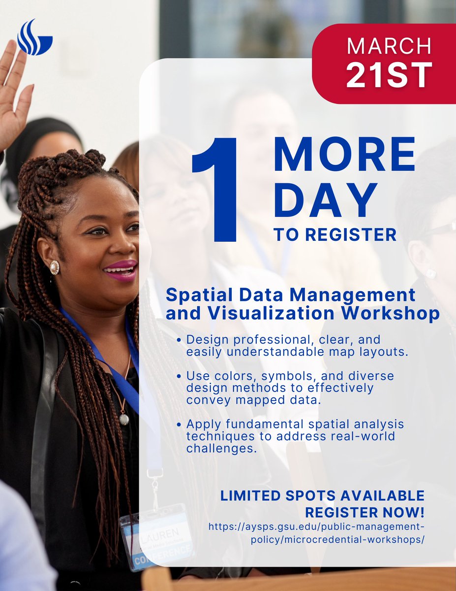 Register for session II. The GIS Mapping workshop series is an in-person session. Each session is led by Dr. Suresh Neupane of the Department of Public Management and Policy (PMAP). More information on the workshop series is available here: aysps.gsu.edu/public-managem…