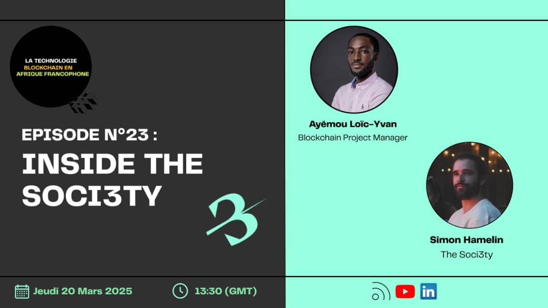 ABDays2026's tweet photo. 🔔@tech_blockaf  : Savourez les moments forts de l'Episode 23 avec Simon de The Soci3ty.

https://t.co/uB4qbVP5Z4

#Blockchain #BabiCryptoDays https://t.co/RbLJNNk40g