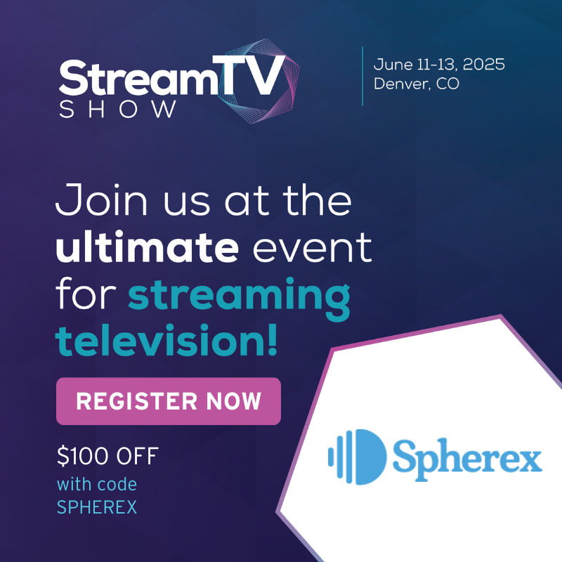 Experience SpherexAI at #StreamTVShow in Denver, June 11-13. It's the ultimate gathering for everyone in the streaming television industry. 

Save $100 off passes using our code SPHEREX - Register here:  streamtvshow.com/streamtvshowco…

#SpherexOfficial #streamtv