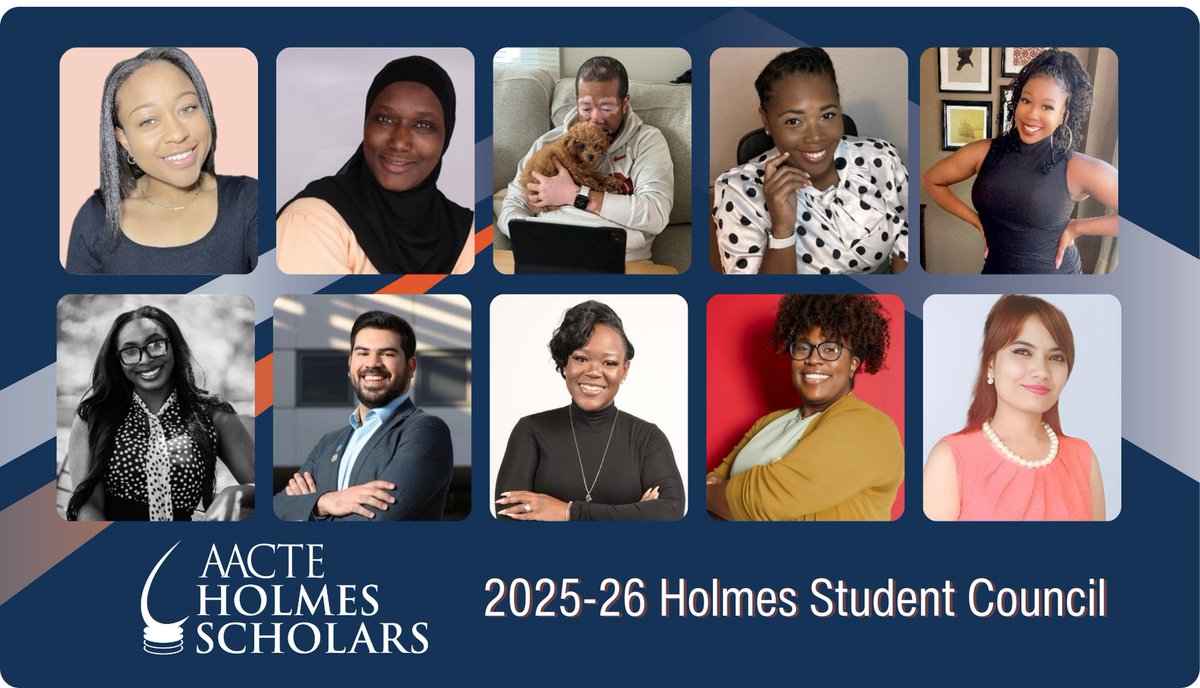 AACTE's tweet image. Join #AACTE as we welcome the newly elected 2025-2026 @HolmesScholars Student Council, a group of scholars committed to strengthening the Holmes Program and its community. tinyurl.com/bdezdyk4 #EdPrep #InclusivePractices