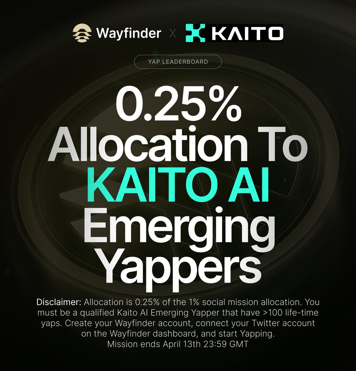 As part of our ongoing engagement with @KaitoAI we will be allocating .25%  of the $PROMPT token supply that is allocated to our social mission  campaign to yappers on Kaito Yaps. Specifically,