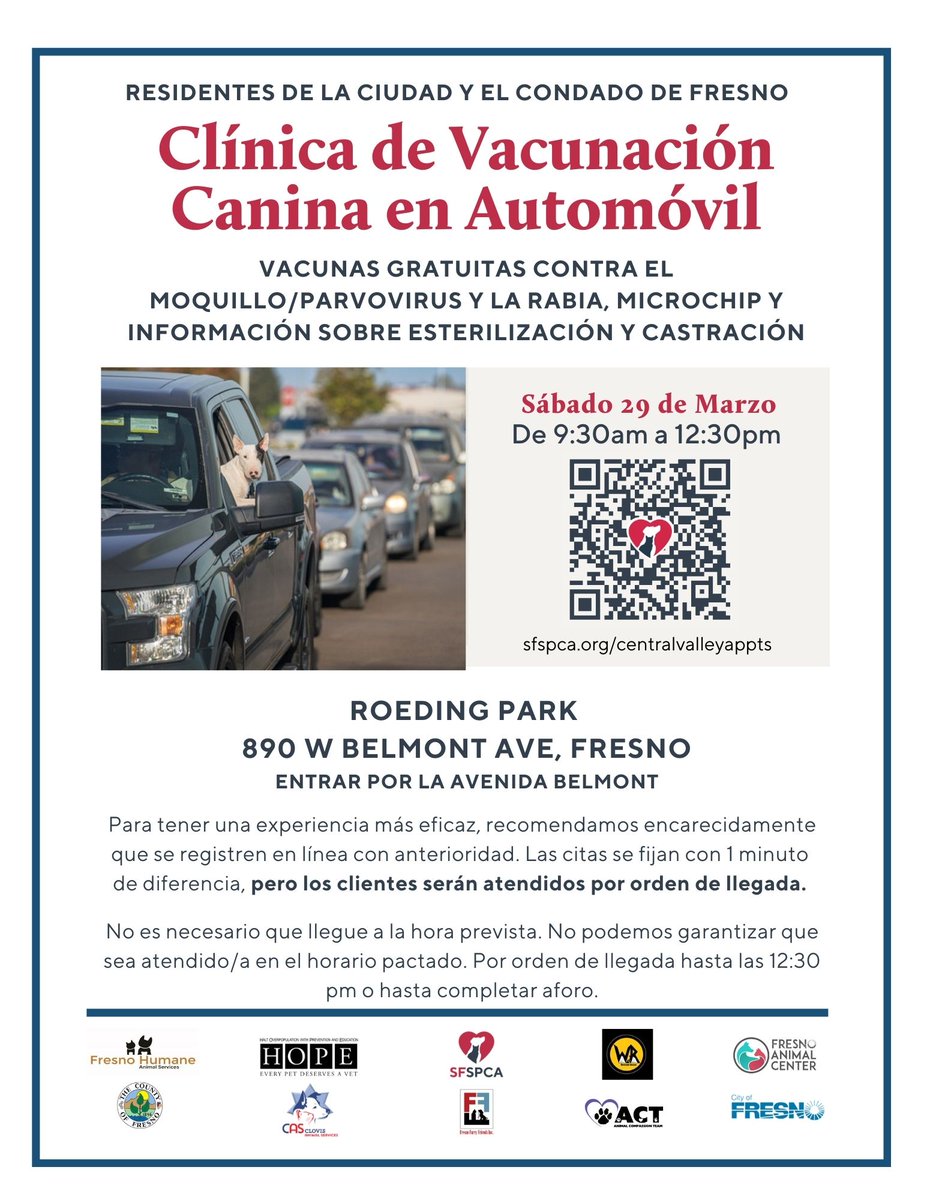 healthyfresnoco's tweet photo. 🐶 Free Drive-Thru Dog Vaccine Clinic 🚗💉 For more information, visit: https://t.co/MxvOMOcFhO via @Nextdoor https://t.co/Z7xDpZ3jbF