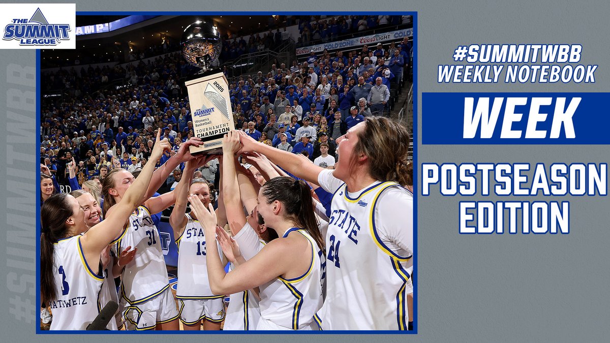 The Summit League (@thesummitleague) on Twitter photo ๐ #SummitWBB Weekly Notebook: Postseason Edition
It's always a good day when it's March and you still have 3โฃ teams competing!
<a href="/GoJacksWBB/">Jackrabbit WBB</a>, <a href="/ORUWBB/">ORU W. Basketball</a>, ๐๐๐ <a href="/NDSUwbb/">NDSU Women's Basketball</a> all have postseason games ahead ๐
๐ฐ ยป tinyurl.com/yeyvxujv
#ReachTheSummit ๐ #SummitWBB Weekly Notebook: Postseason Edition
It's always a good day when it's March and you still have 3โฃ teams competing!
<a href="/GoJacksWBB/">Jackrabbit WBB</a>, <a href="/ORUWBB/">ORU W. Basketball</a>, ๐๐๐ <a href="/NDSUwbb/">NDSU Women's Basketball</a> all have postseason games ahead ๐
๐ฐ ยป tinyurl.com/yeyvxujv
#ReachTheSummit