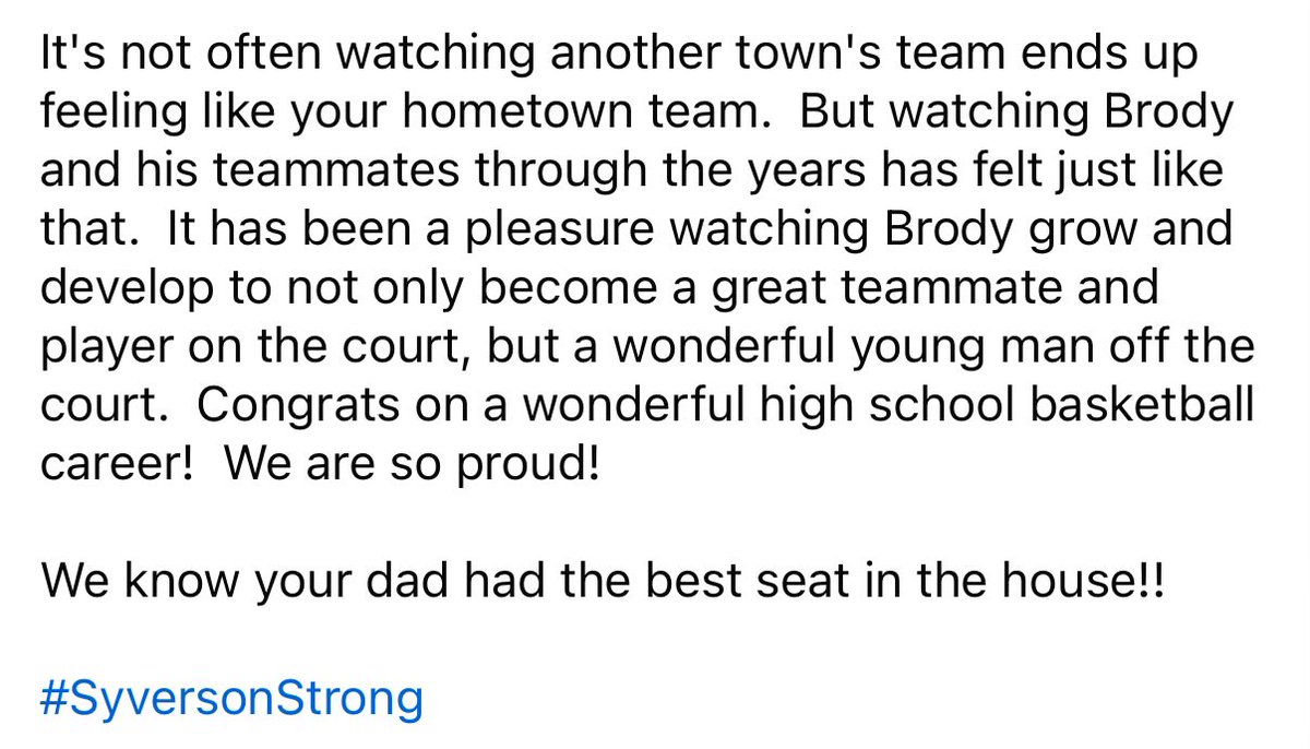 davecpeterson's tweet photo. We are proud of you Brody!!
#SyversonStrong https://t.co/HxOXqk3eJS