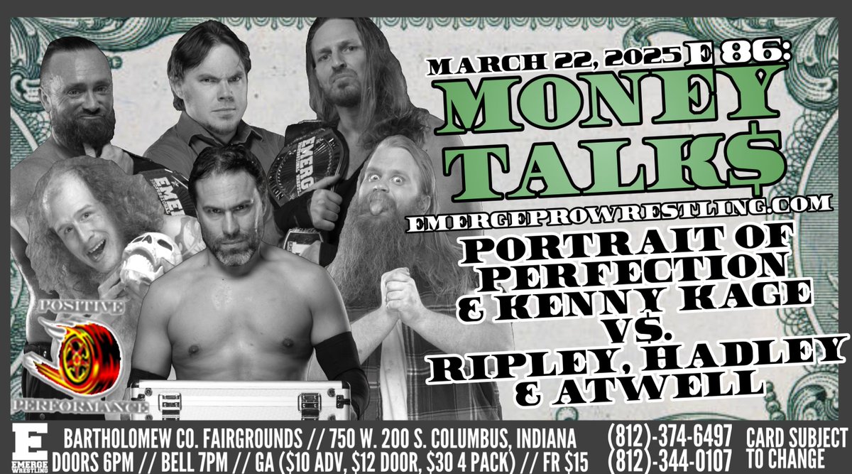 .<a href="/Jordan_Kage/">Picture Perfect #MrUnderated</a>, Chris Owens &amp; Kenny Kage vs Chet Rippley, <a href="/JeremyHadley20/">Jeremy Hadley</a> &amp; <a href="/BrutusAtwell/">Brutus Atwell 🐊</a> - THIS SATURDAY in Columbus, IN - Tickets - emergewrestling.square.site