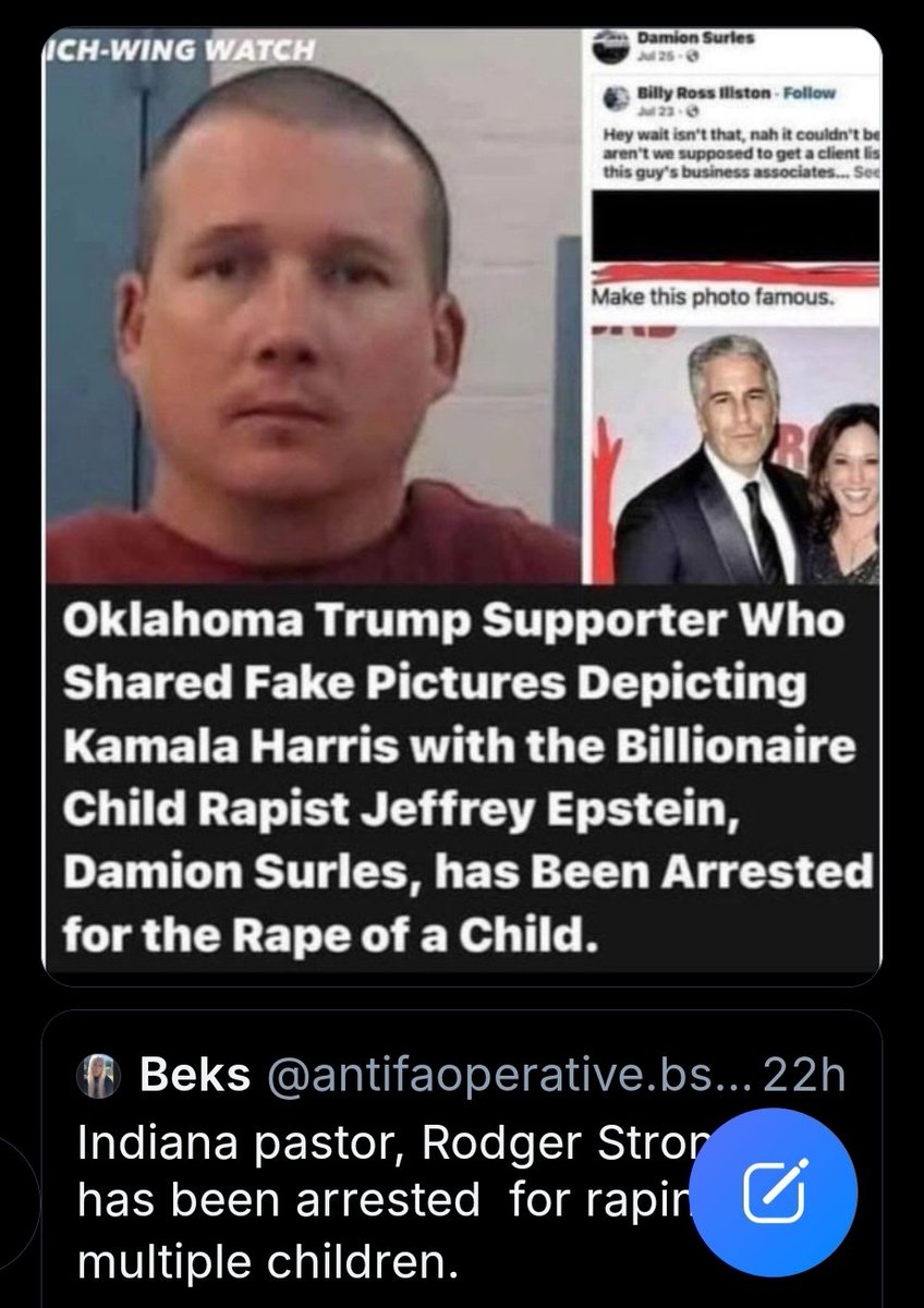 Hil1Bil1yWV's tweet image. I dunno what's the statistics on kid diddlers in the GOP/Conservative camp compared to trans people? I see a lot of this, but nothing about trans people or drag queens. @antifaoperative
Thoughts?