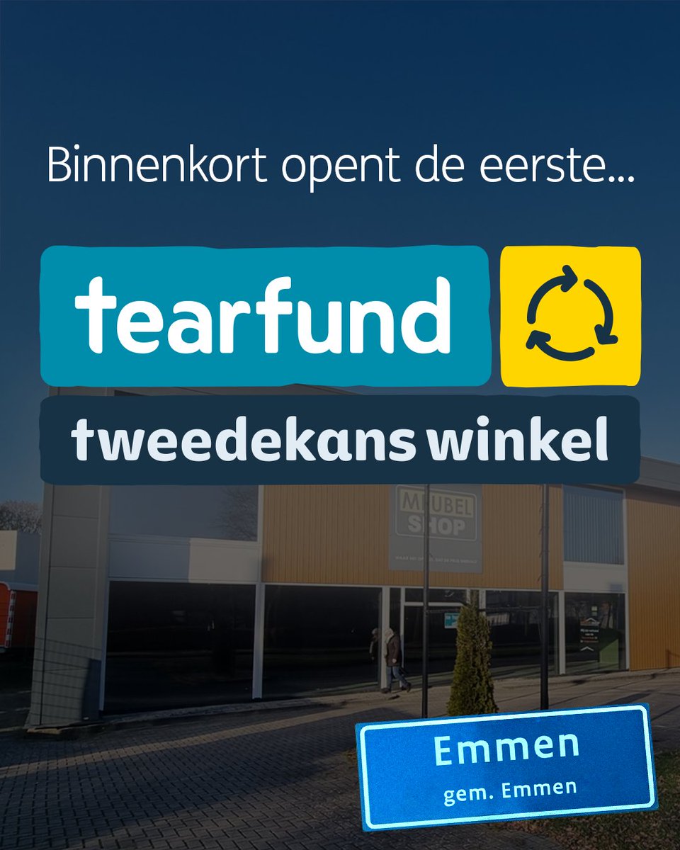Tearfund NL (@tearfundnl) on Twitter photo Vers van de pers: de eerste Tearfund kringloopwinkel komt eraan in Emmen.
Het duurt nog even voordat we opengaan, maar we zijn nu wel al op zoek naar vrijwilligers. Wil jij helpen? Stuur een e-mail naar Annemarie via amesu@tearfund.nl. Meer weten l8r.it/zO48 Vers van de pers: de eerste Tearfund kringloopwinkel komt eraan in Emmen.
Het duurt nog even voordat we opengaan, maar we zijn nu wel al op zoek naar vrijwilligers. Wil jij helpen? Stuur een e-mail naar Annemarie via amesu@tearfund.nl. Meer weten l8r.it/zO48