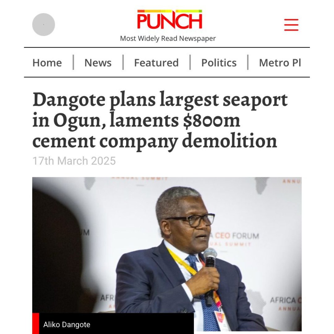 DangoteGroup's tweet photo. #HotOffThePress 🚀

Rising above challenges with renewed strength! 🌟 The  Itori facility, with two new cement lines, increases our capacity by 6 million metric tons. This addition boosts our total to an impressive 18 million metric tons in Ogun state. 

🏗️ Plus, we're excited to announce construction of Nigeria’s largest port at Olokola, reinforcing our commitment to Nigeria's industrial power. 

Stay tuned for more updates as we continue to build a stronger future!

#ResilienceAndGrowth #DangoteExpansion #NigeriaIndustrialPower