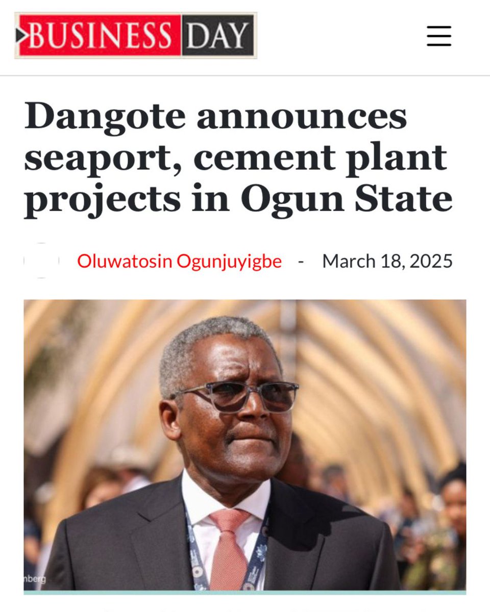 DangoteGroup's tweet photo. #HotOffThePress 🚀

Rising above challenges with renewed strength! 🌟 The  Itori facility, with two new cement lines, increases our capacity by 6 million metric tons. This addition boosts our total to an impressive 18 million metric tons in Ogun state. 

🏗️ Plus, we're excited to announce construction of Nigeria’s largest port at Olokola, reinforcing our commitment to Nigeria's industrial power. 

Stay tuned for more updates as we continue to build a stronger future!

#ResilienceAndGrowth #DangoteExpansion #NigeriaIndustrialPower