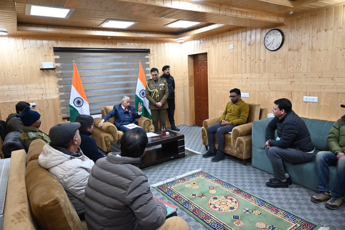 lg_ladakh's tweet photo. The owners of Chiktan Razi Khar called on the HLG and stated that the concerned department has proposed for restoration of #Chiktan Razi Khar without taking the concerned family on board. The HLG assured to look into the matter. https://t.co/Qda5LxjEsT