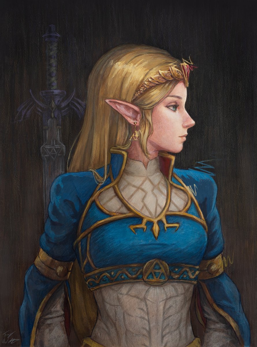 TommyW_Art's tweet image. Finished Royal Zelda Painting
