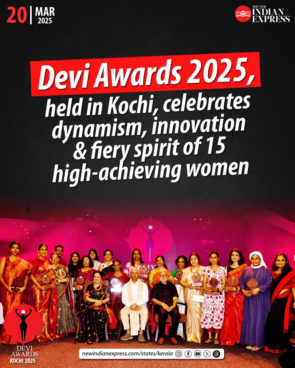 TNIE Kerala (@xpresskerala) on Twitter photo At the 32nd edition of the Devi Awards 2025, 15 āDevisā who embody grit, determination and resilience were honoured, and their achievements celebrated.
<a href="/PrabhuChawla/">PrabhuChawla</a> <a href="/santwana99/">santwanabhattacharya</a> <a href="/MSKiranPrakash/">KIRAN PRAKASH</a> <a href="/PaulCithara/">Cithara Paul</a> <a href="/NewIndianXpress/">The New Indian Express</a> #DeviAwardsKochi #DeviAwards2025 #DeviAwards At the 32nd edition of the Devi Awards 2025, 15 āDevisā who embody grit, determination and resilience were honoured, and their achievements celebrated.
<a href="/PrabhuChawla/">PrabhuChawla</a> <a href="/santwana99/">santwanabhattacharya</a> <a href="/MSKiranPrakash/">KIRAN PRAKASH</a> <a href="/PaulCithara/">Cithara Paul</a> <a href="/NewIndianXpress/">The New Indian Express</a> #DeviAwardsKochi #DeviAwards2025 #DeviAwards