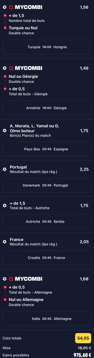 LPronosL's tweet photo. MORTAL COMBO DU SOIR ⚡️

📊 @54.05 💥

https://t.co/EtMpXouIXj

🎁 ALLEZ SI LE TICKET PASSE J’OFFRE 75.60€ PAYPAL PARMIS LES RT ♻️ 🎁

❤️ SI TU SUIS ! 🤝

#TeamParieur #Pronos https://t.co/GTV4PgRx7t