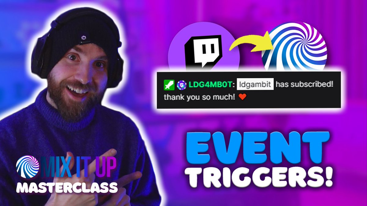 Setting Up "Event" Triggers In <a href="/MixItUpApp/">Mix It Up</a>! 🤖

💙 MixItUp Masterclass EP3 💙

youtu.be/HKver15Gykk